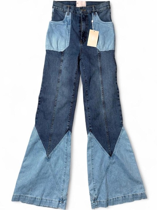 REVICE Denim - REVICE Two-Tone Boogie Bells patchwork Flare Jeans NWT
